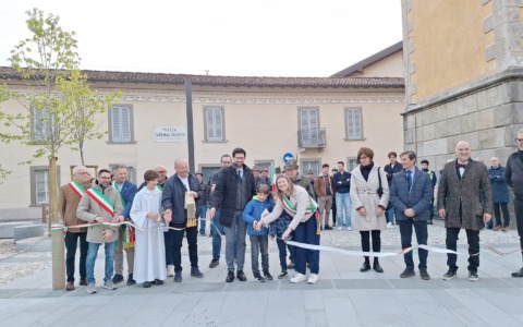 Inaugurata piazza Agliardi a Cologno al Serio: Chiara Drago la definisce “una moderna agorà”